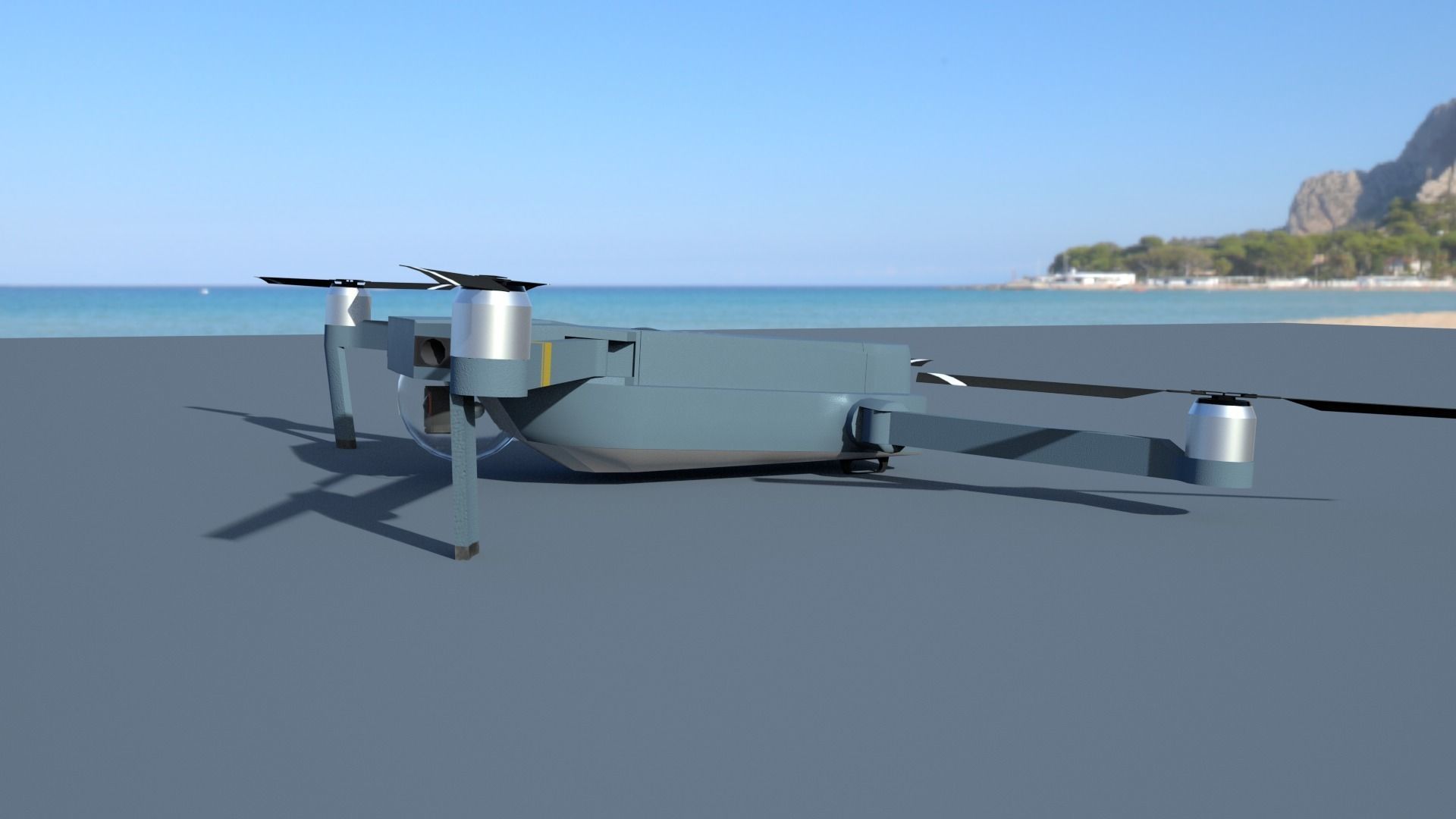 Drone Low-poly 3D model_6