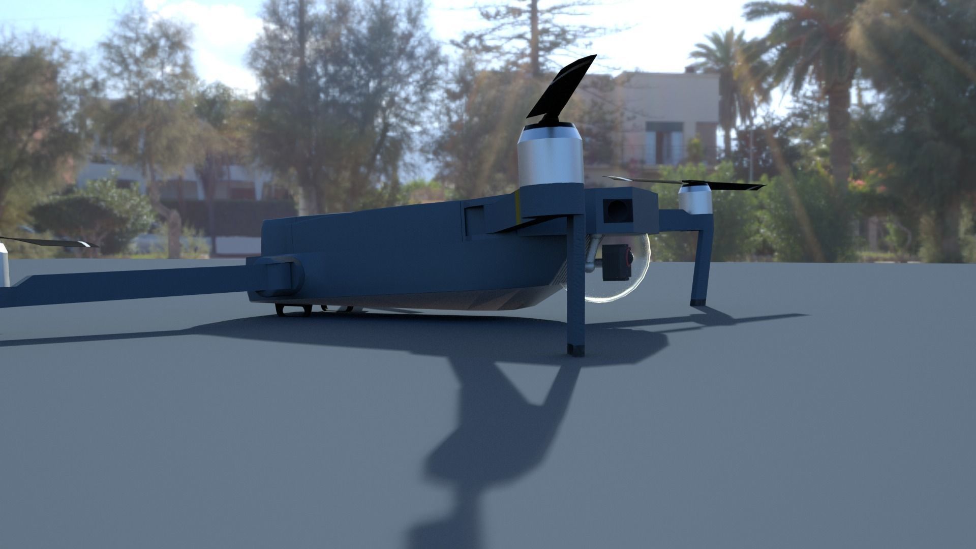 Drone Low-poly 3D model_5