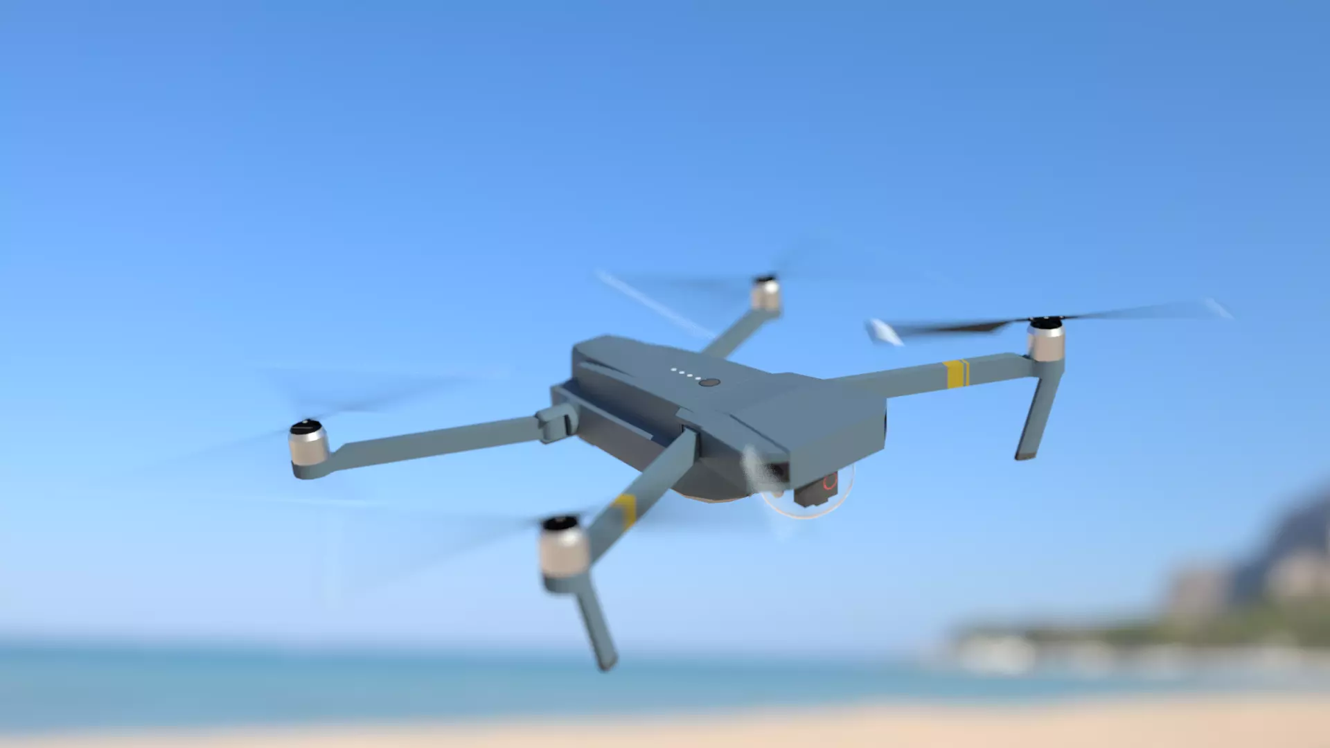 Drone Low-poly 3D model_0