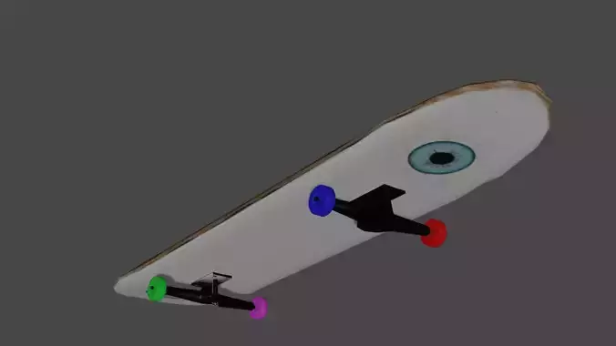 Eyes Skateboard Low-poly 3D model