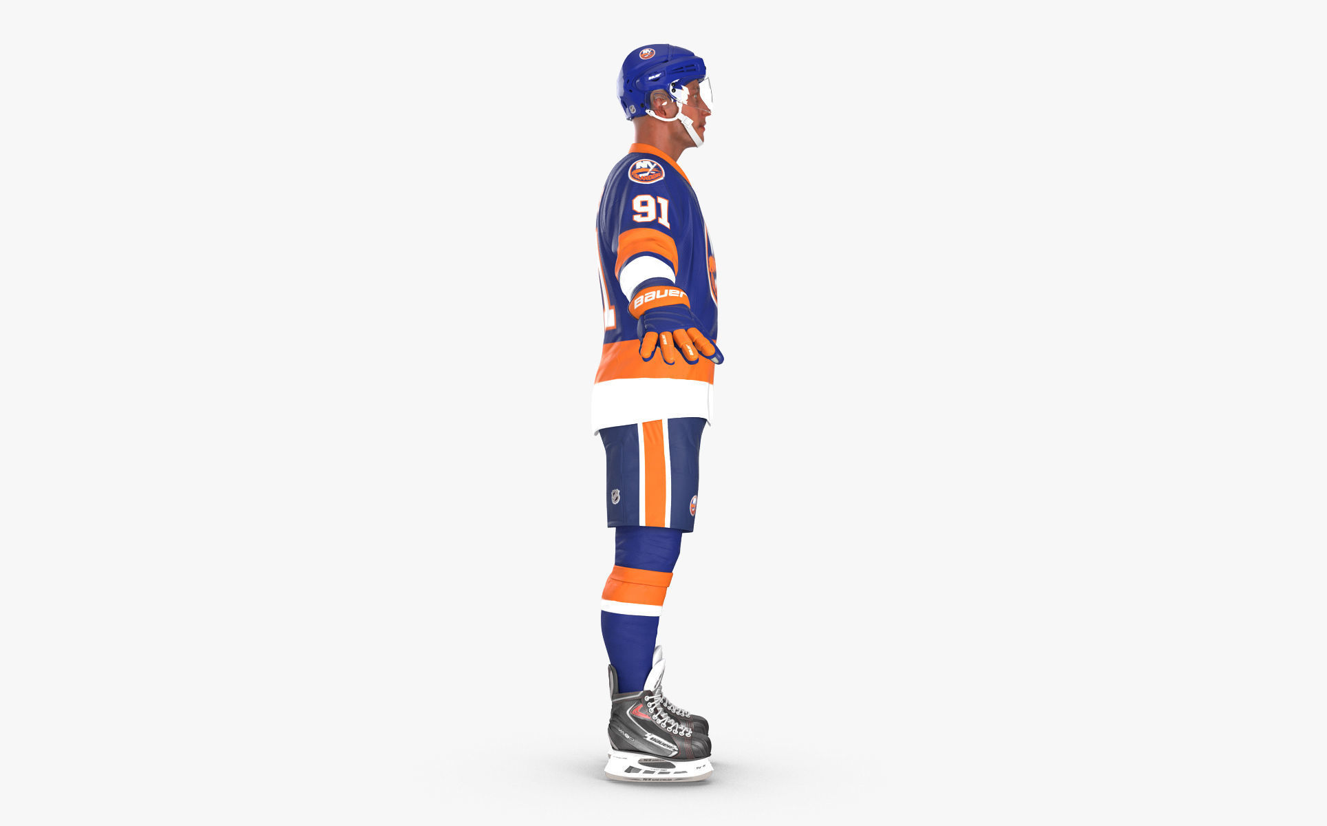 Hockey Player Islanders Rigged 3D model_4