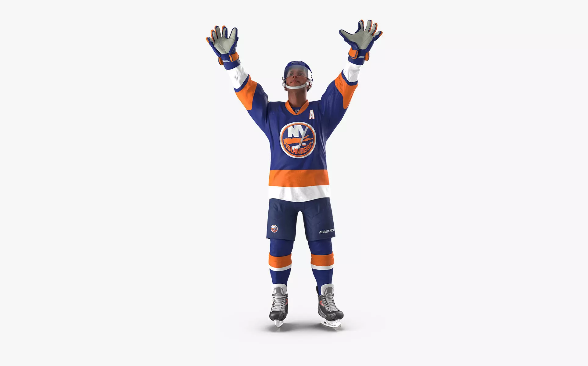 Hockey Player Islanders Rigged 3D model_0
