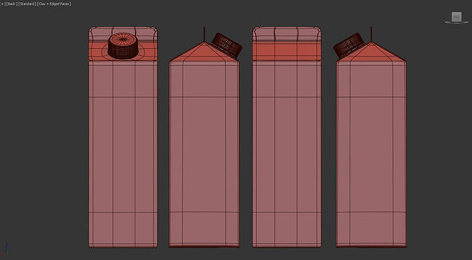 Orange Juice Carton - 1 Liter Low-poly 3D model 3