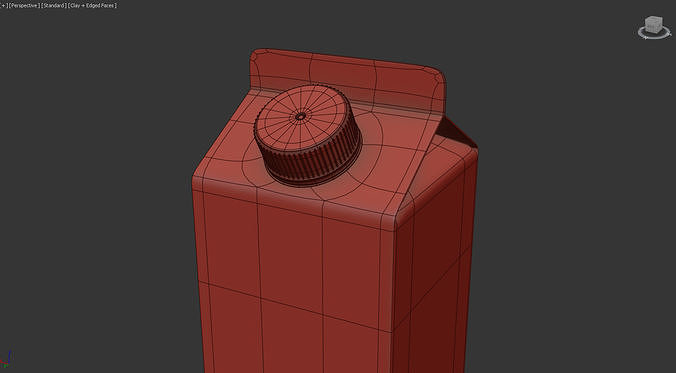 Orange Juice Carton - 1 Liter Low-poly 3D model 5