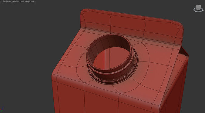 Orange Juice Carton - 1 Liter Low-poly 3D model 7