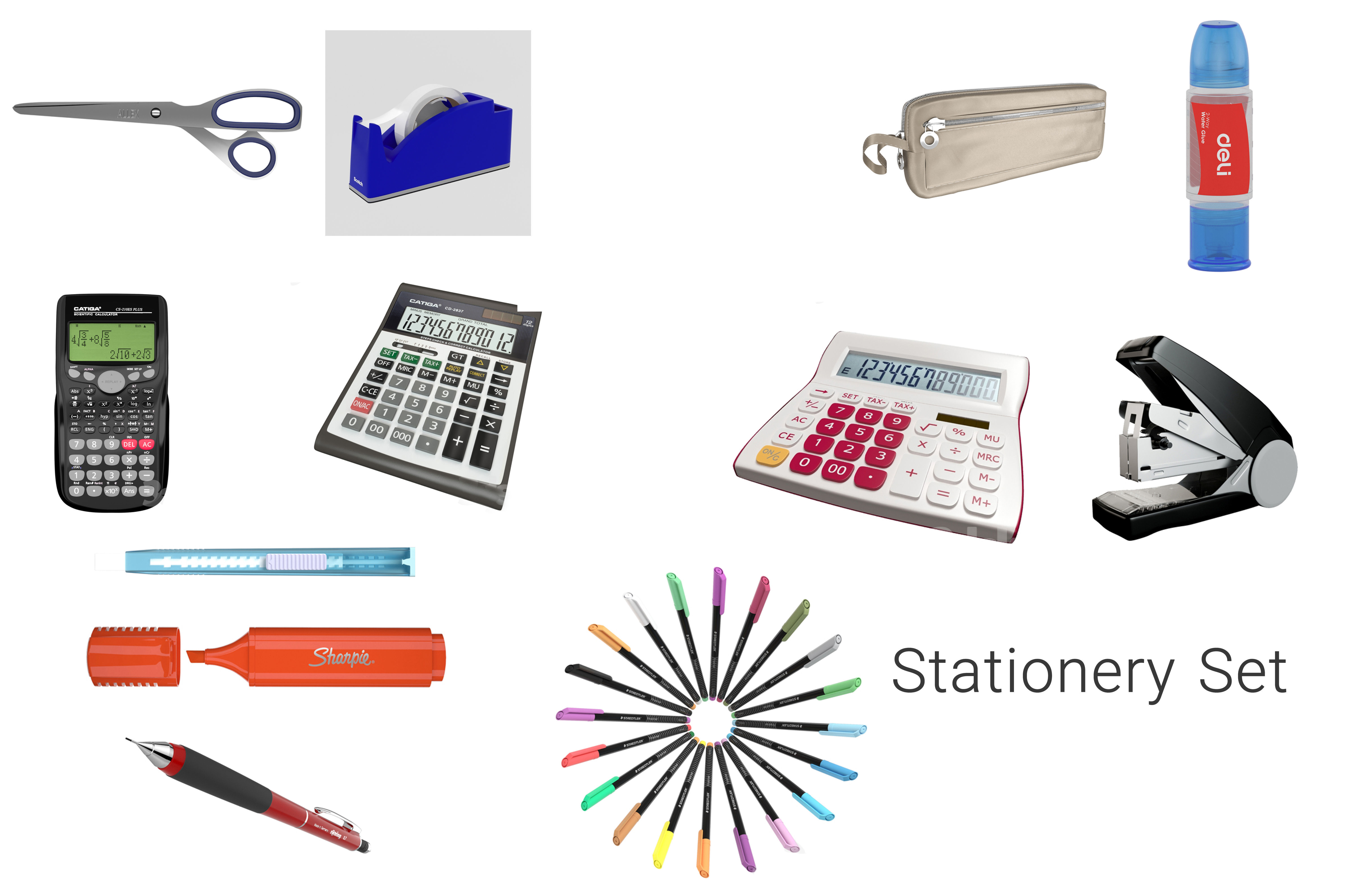 Stationery Set 3D CGTrader