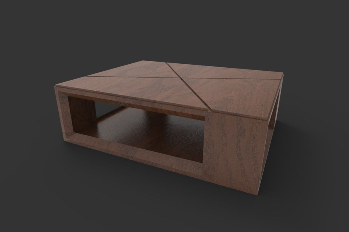 Coffee Table Low-poly 3D model_1