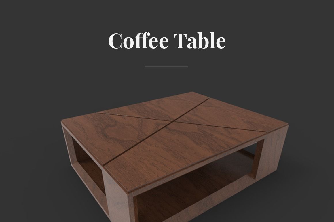 Coffee Table Low-poly 3D model_0