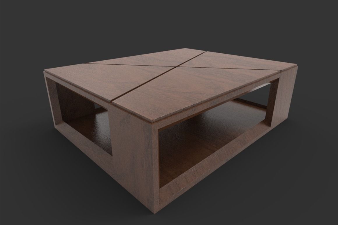 Coffee Table Low-poly 3D model_3