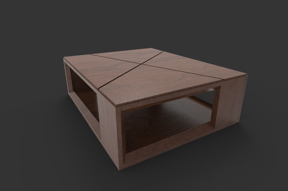 Coffee Table Low-poly 3D model_2