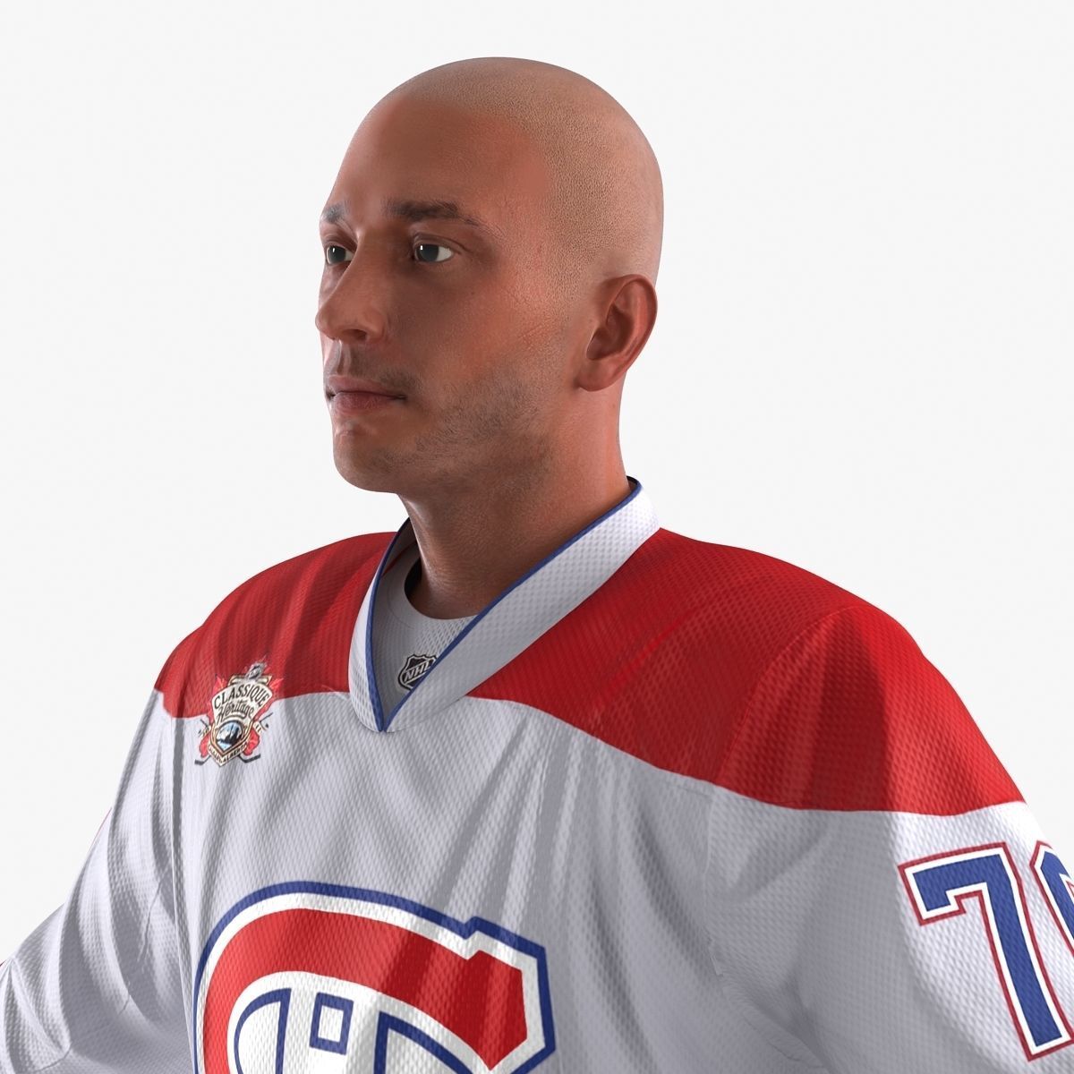 Hockey Player Canadiens Rigged for Maya 3D model_36