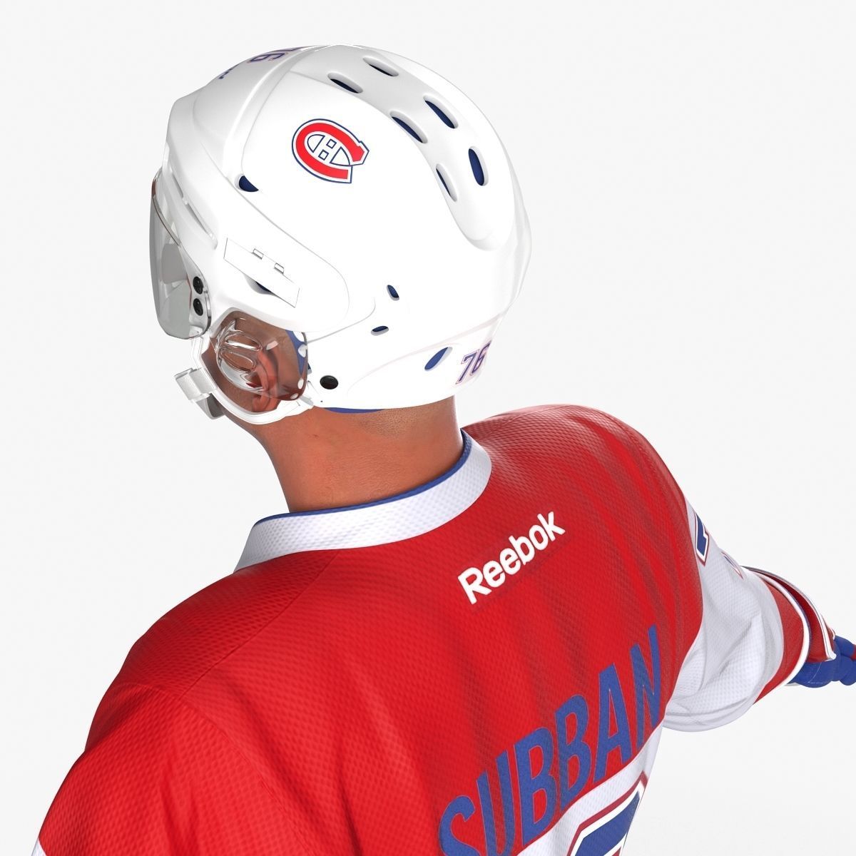 Hockey Player Canadiens Rigged for Maya 3D model_33