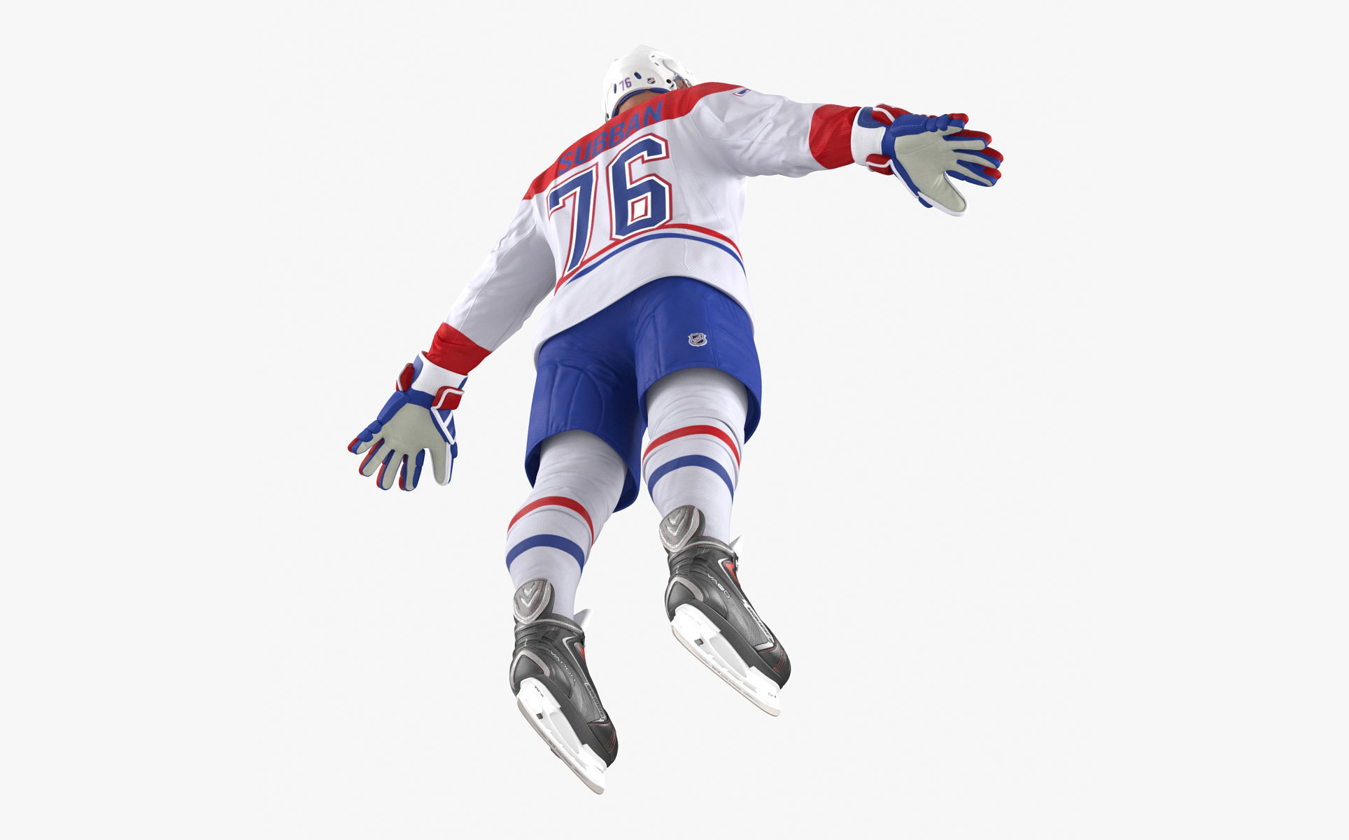 Hockey Player Canadiens Rigged for Maya 3D model_9