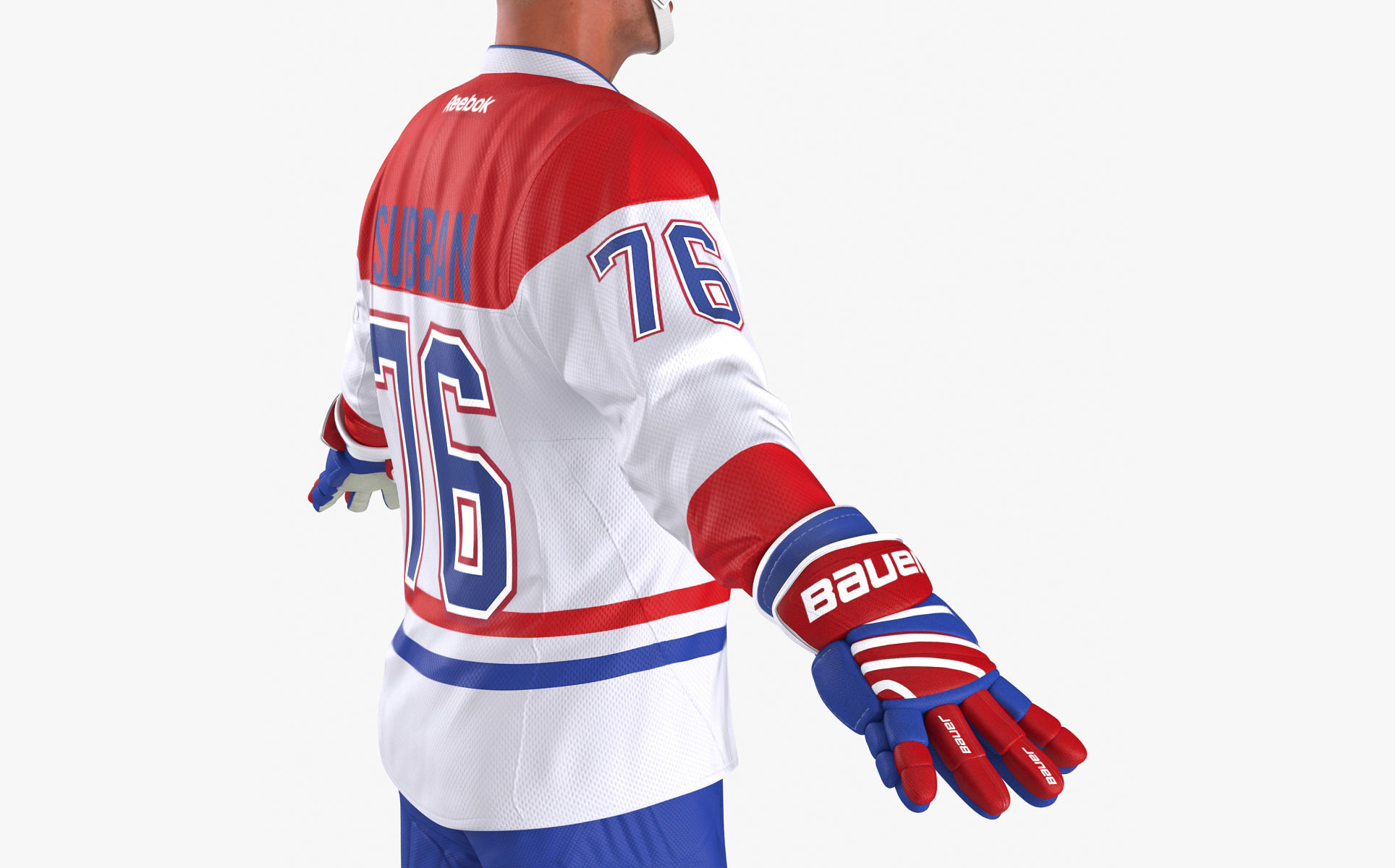 Hockey Player Canadiens Rigged for Maya 3D model_18