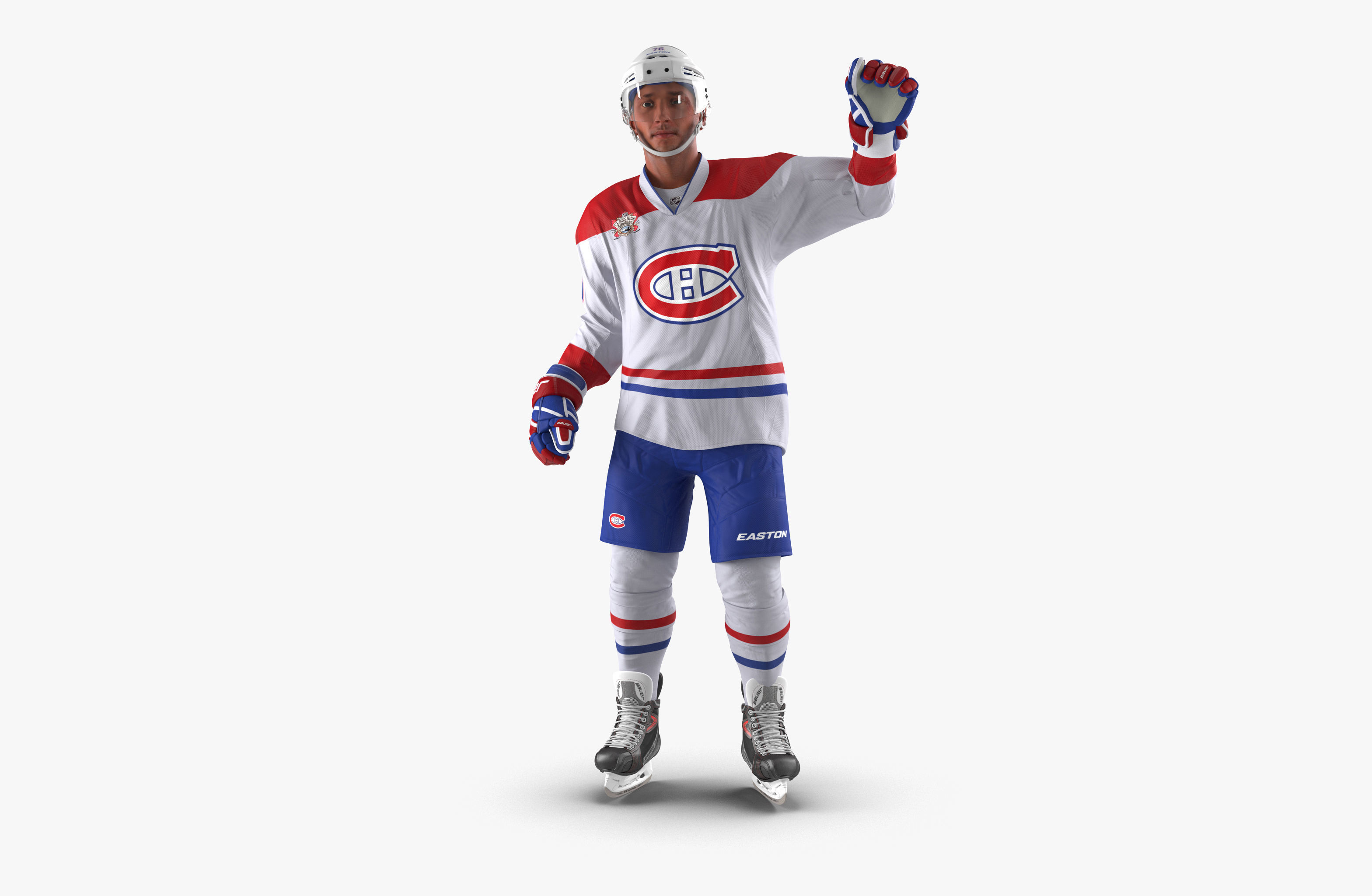 Hockey Player Canadiens Rigged for Maya 3D model_1