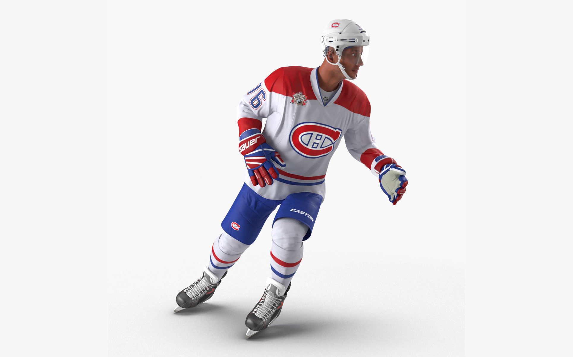Hockey Player Canadiens Rigged for Maya 3D model_10