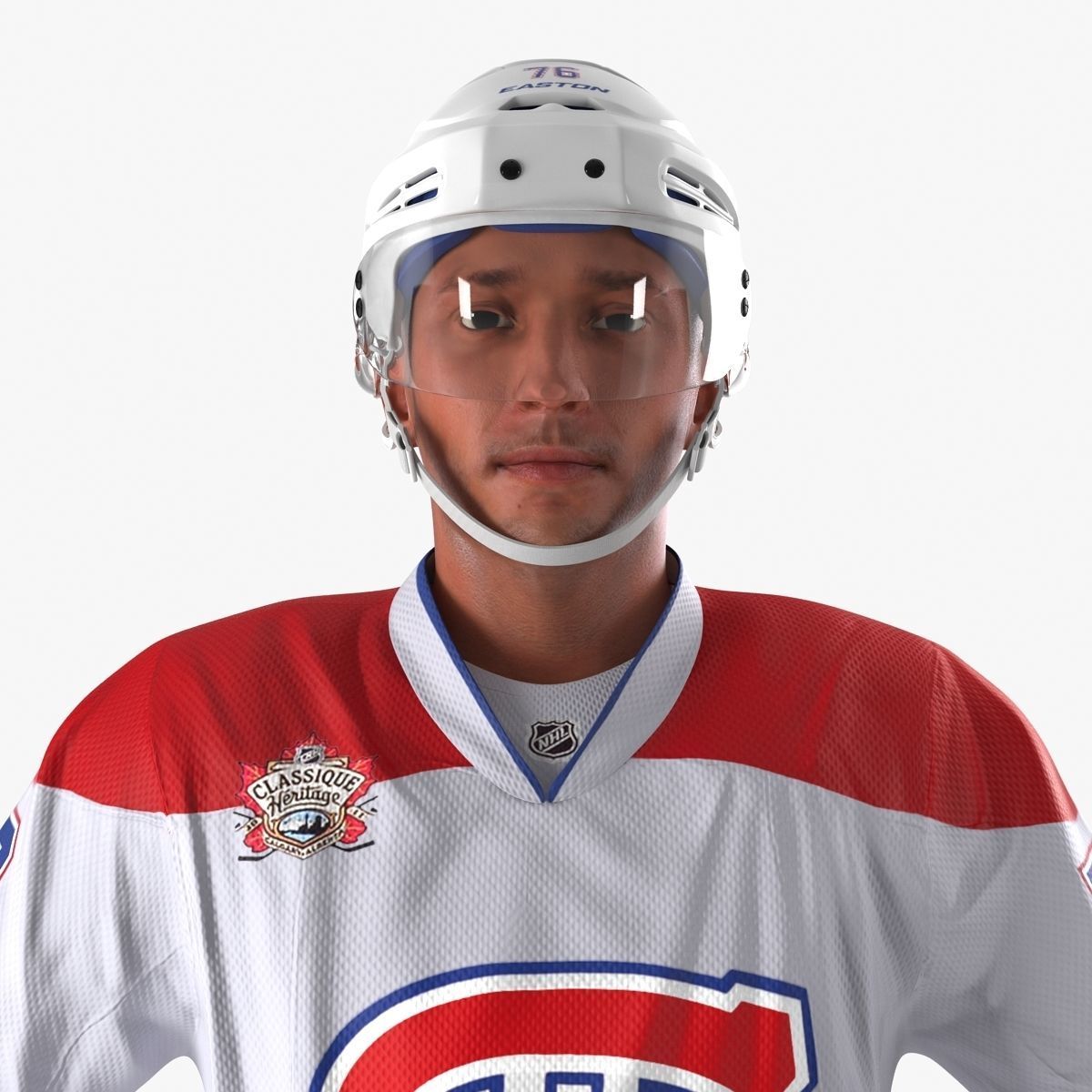 Hockey Player Canadiens Rigged for Maya 3D model_31