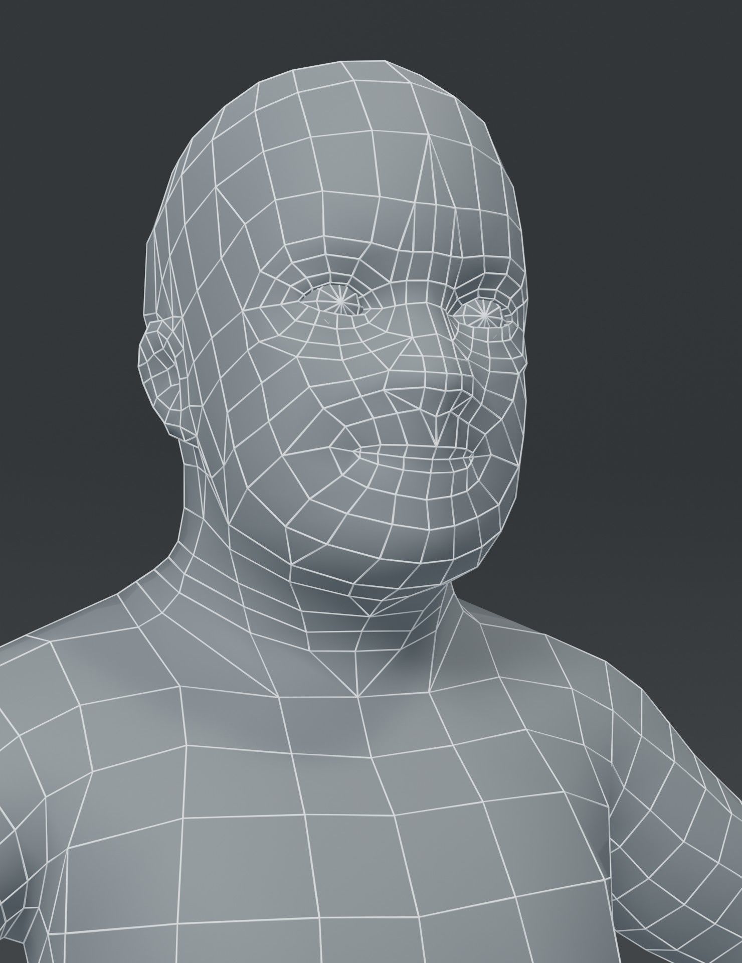 Fat Human Body Base Mesh 3D Model Family Pack Low-poly 3D model_17
