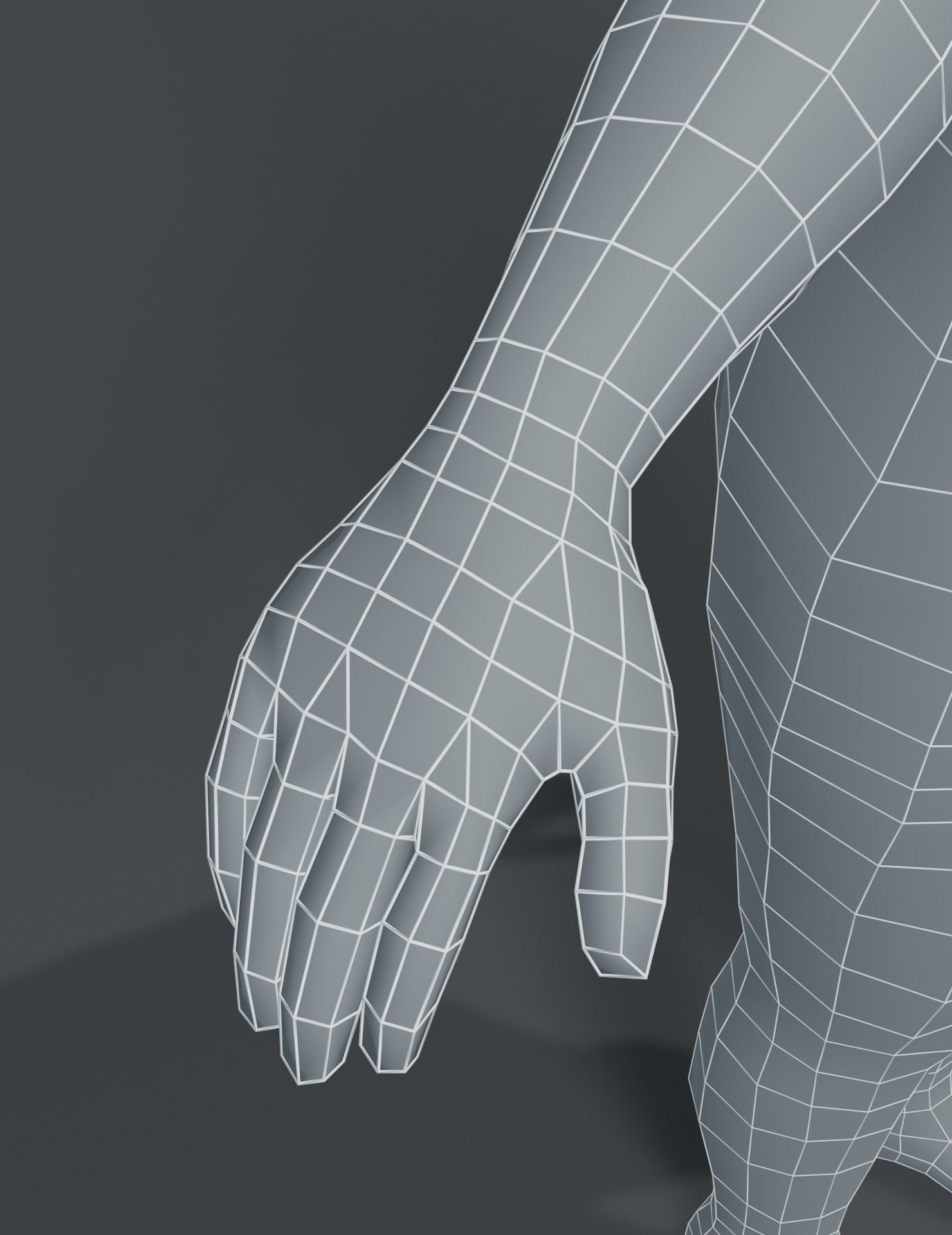 Fat Human Body Base Mesh 3D Model Family Pack Low-poly 3D model_23