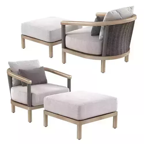 Restoration Hardware Isla Lounge chair and ottoman