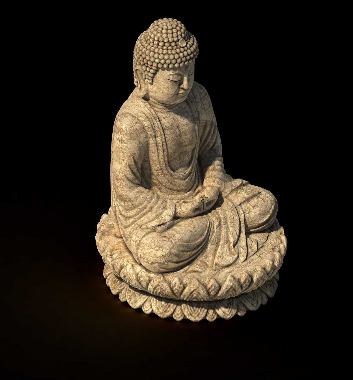 White Chishan Buddha 02 3D model_3