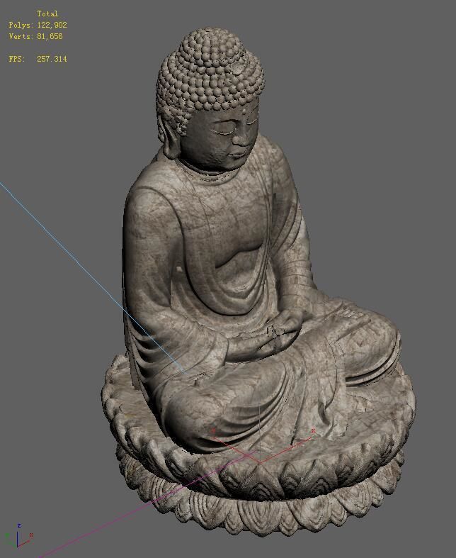 White Chishan Buddha 02 3D model_1