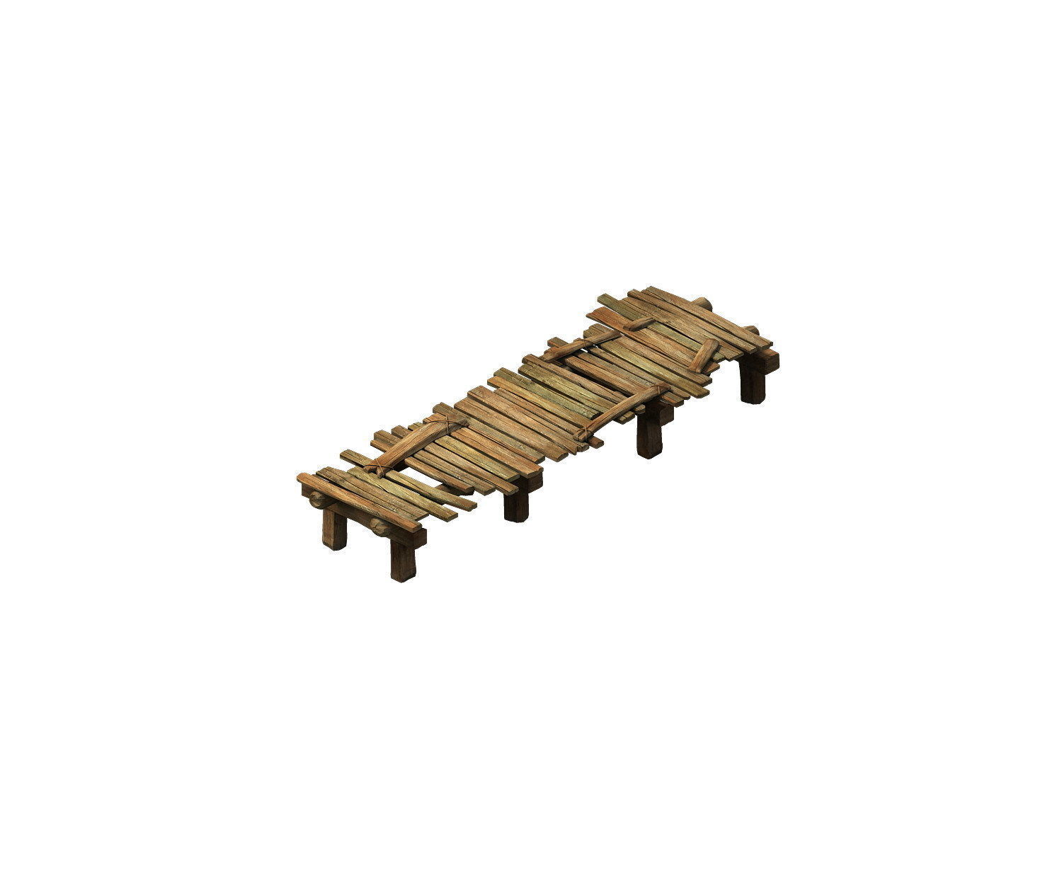 Game Model - Broken Wooden Bridge 3D model_2
