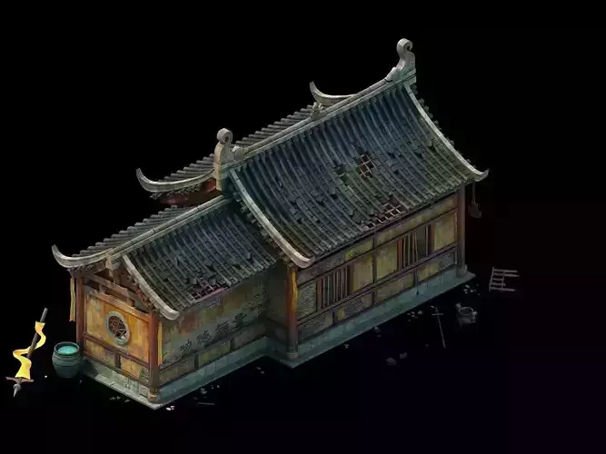 Game model - broken temple side hall 02