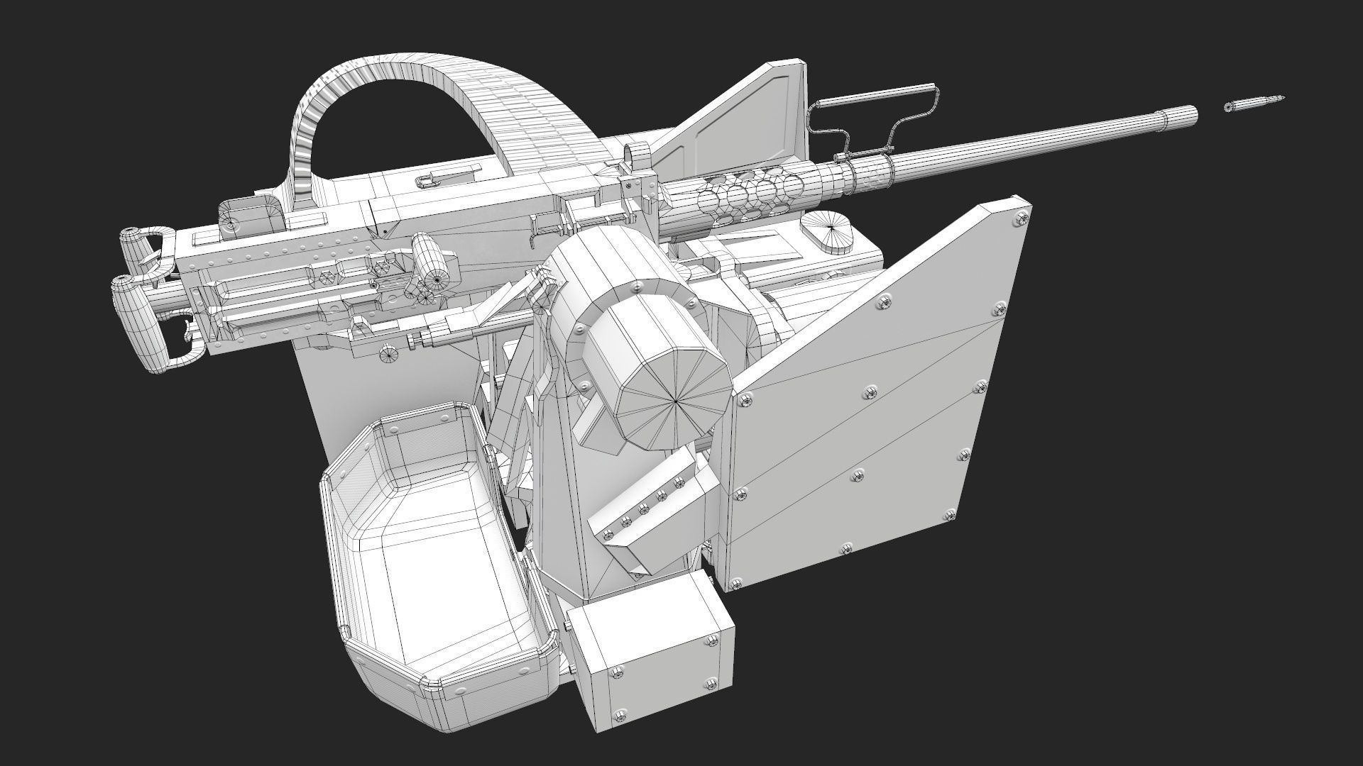CROWS KONGSBERG M2 Low-poly 3D model_12
