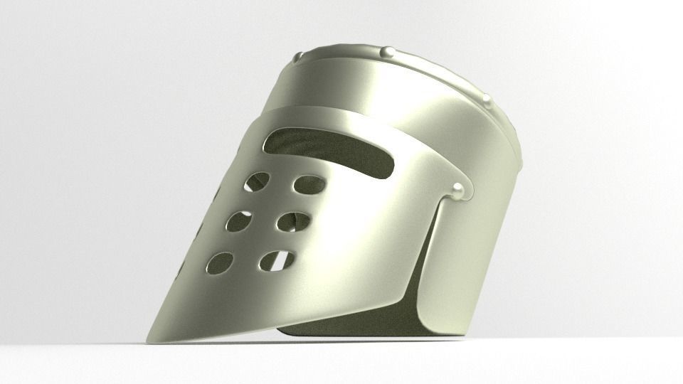 Medieval Helmet - Enclosed 3D model_3