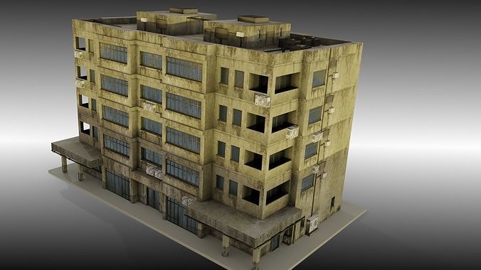 Apartment block dirty Low-poly 3D model