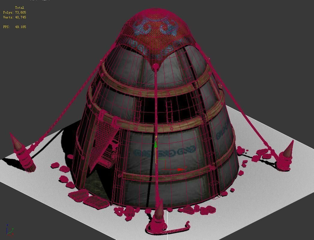 Prairie - tent - obo 3D model_2