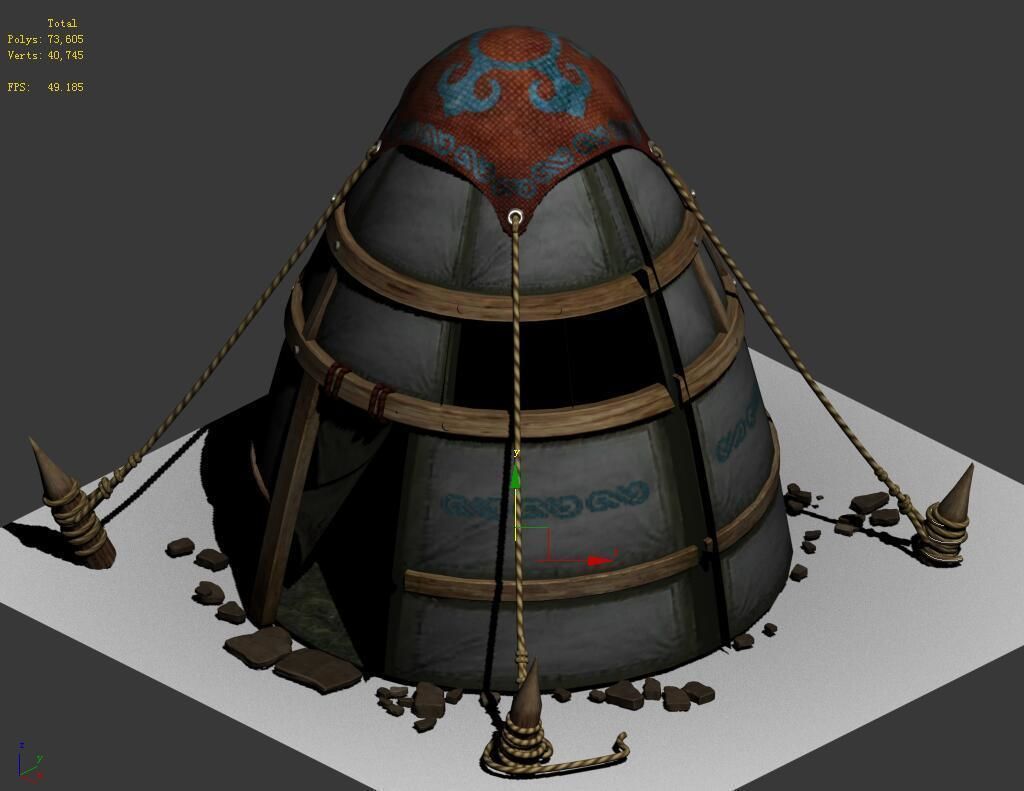 Prairie - tent - obo 3D model_1