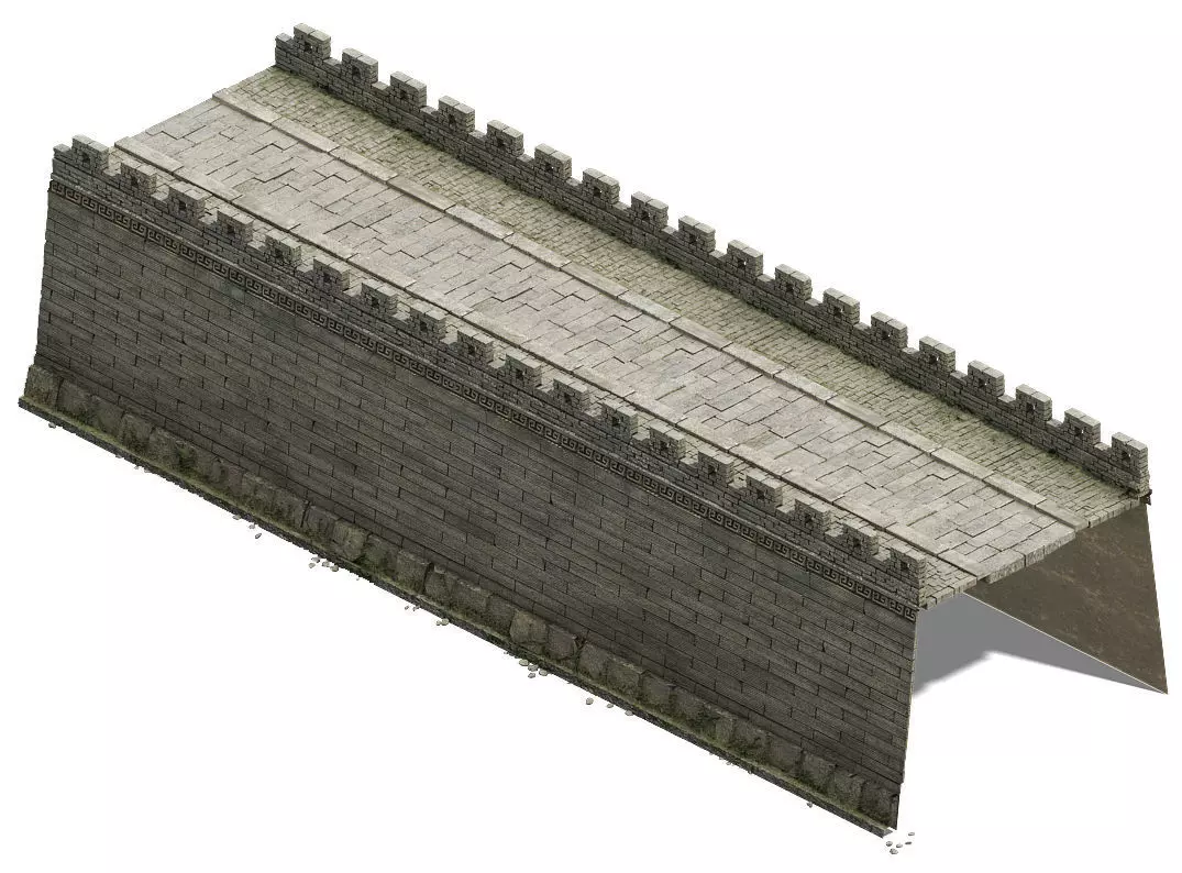 City Gate - City Wall - City Corner 03 3D model_0