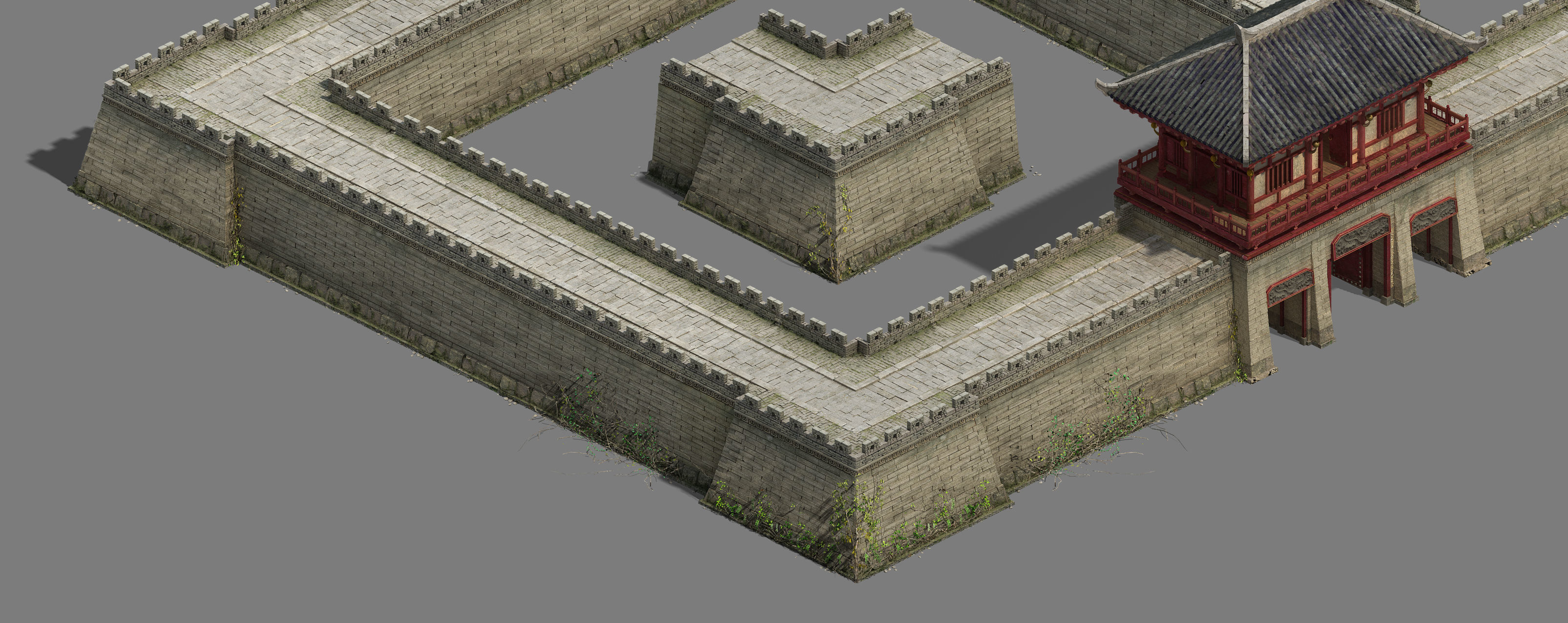 City Gate - Wall - Vineyard 3D model_2
