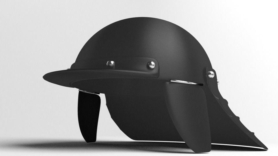 Medieval Helmet - Zischagge 3D model_3