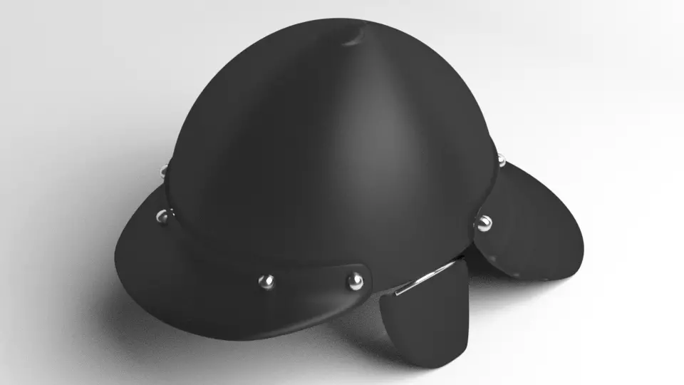 Medieval Helmet - Zischagge 3D model_0