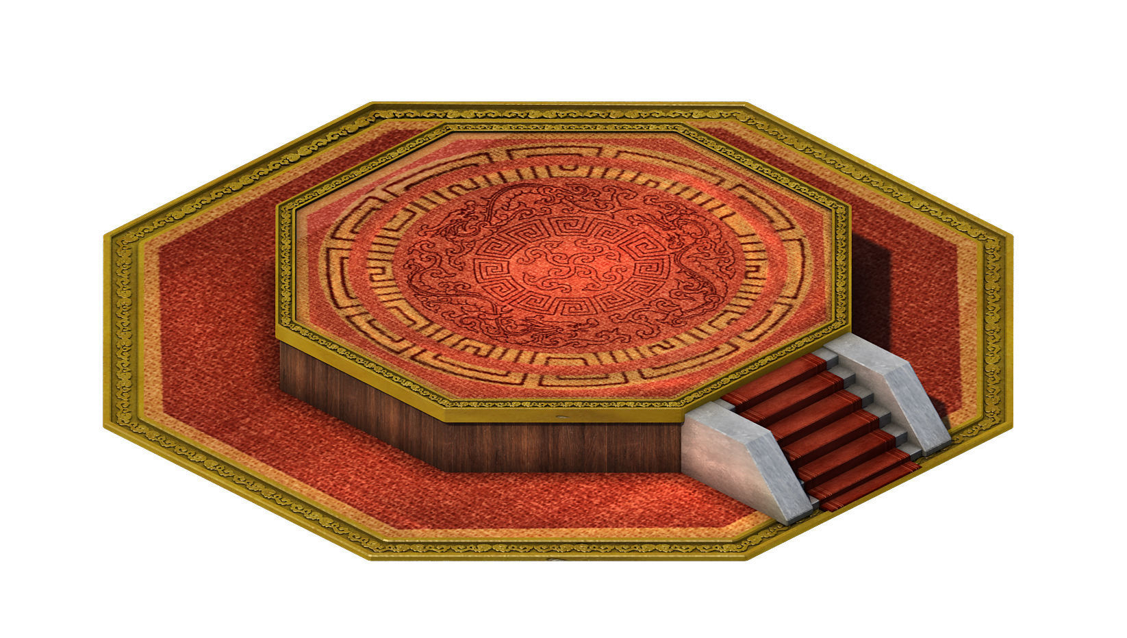 City - octagonal platform 3D model_4