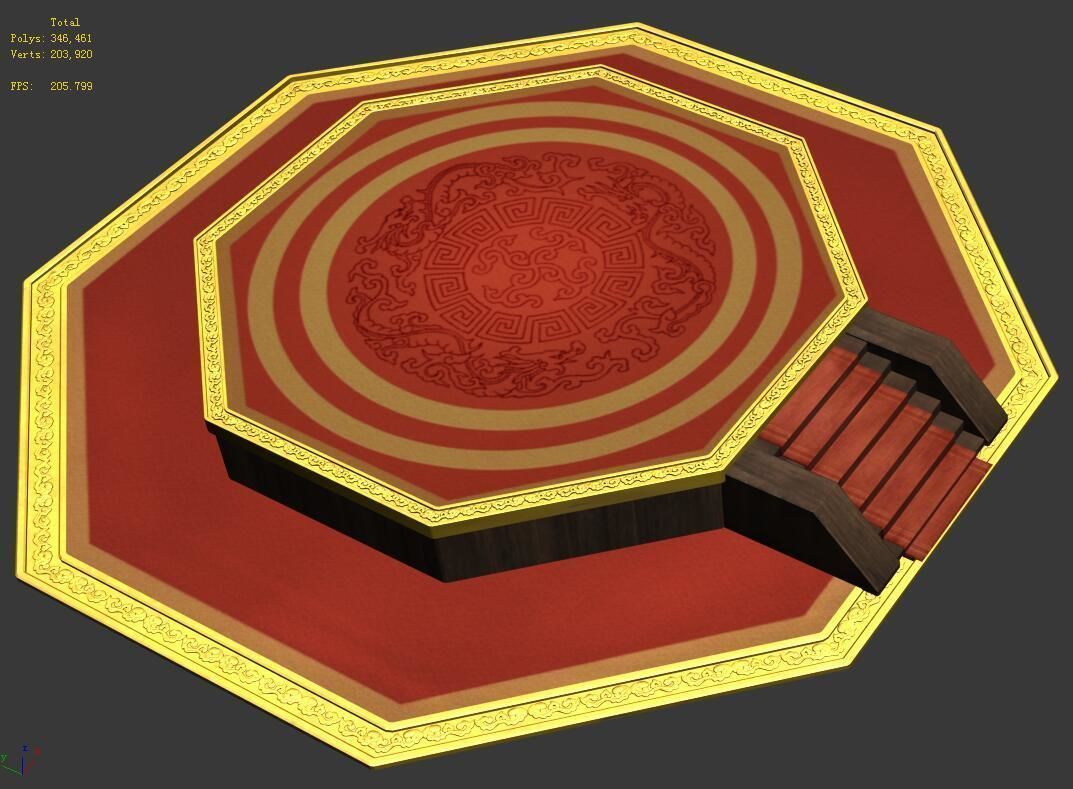 City - octagonal platform 3D model_2