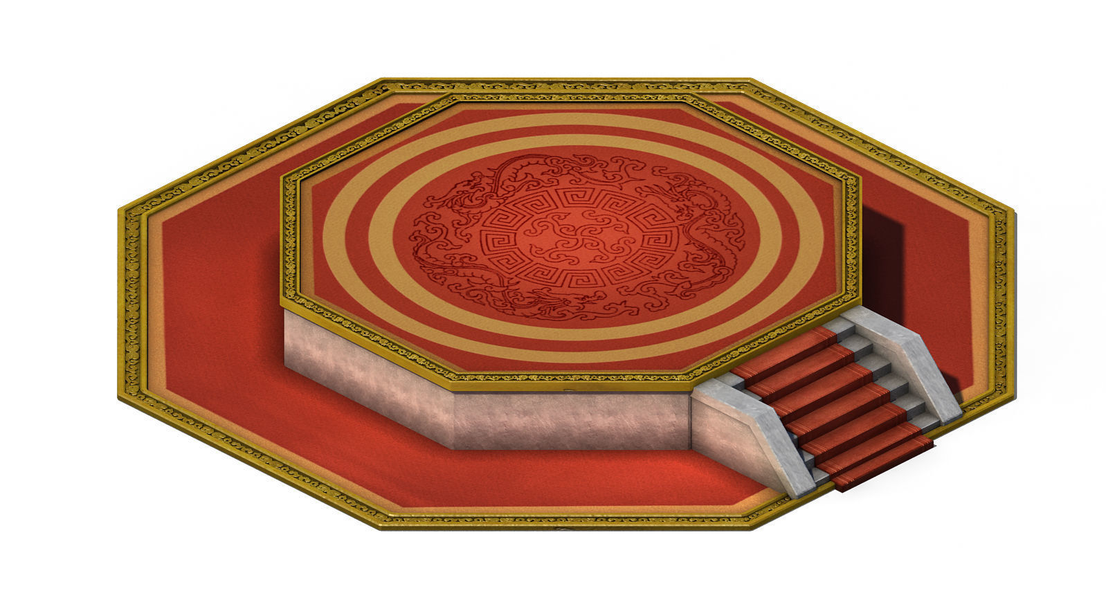 City - octagonal platform 3D model_6