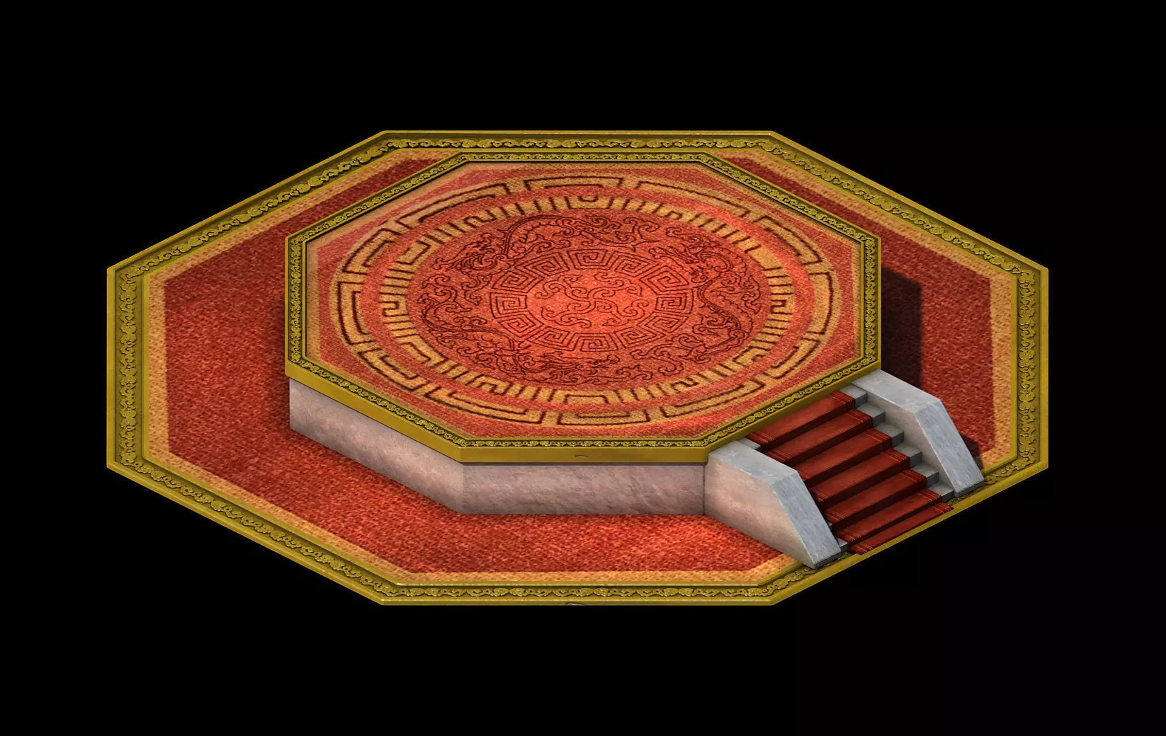 City - octagonal platform 3D model_0