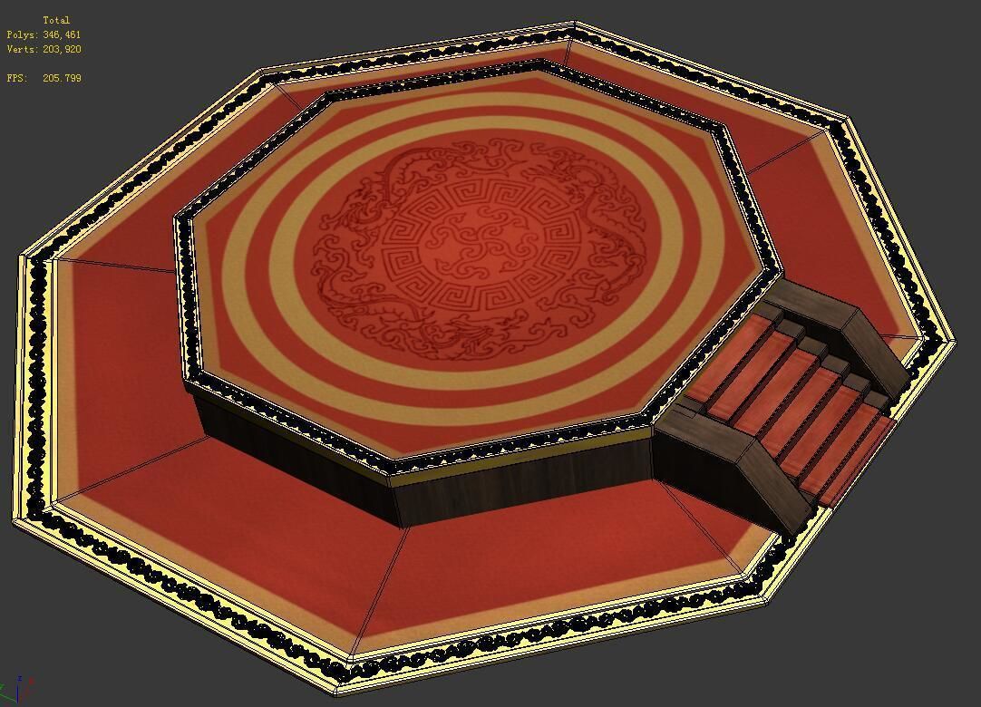 City - octagonal platform 3D model_1
