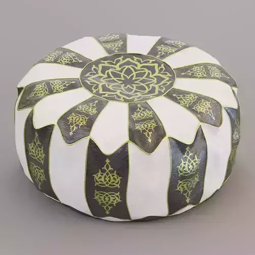  Moroccan leather pouf 