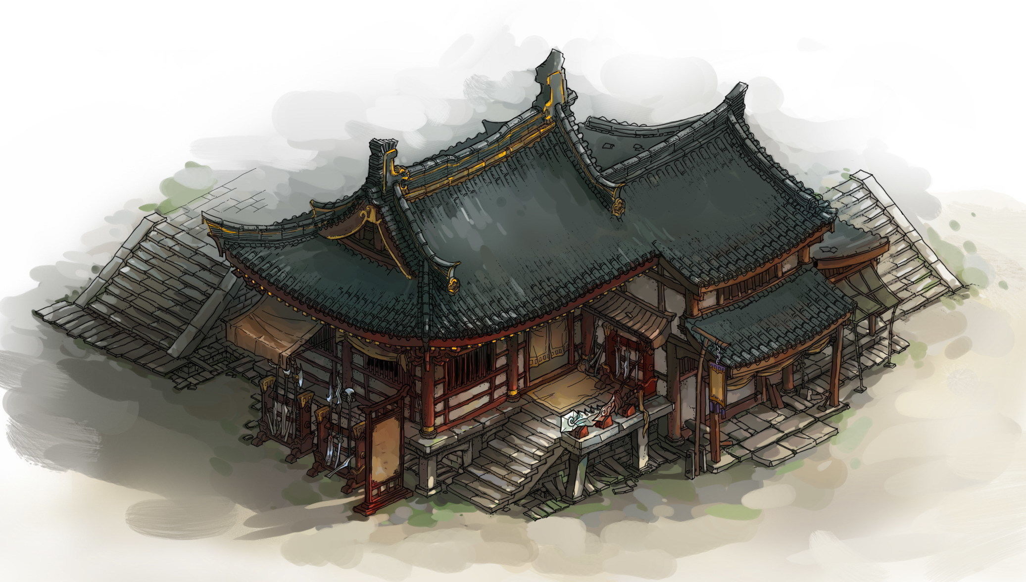 Game Model - City Blacksmith Shop 3D model_3