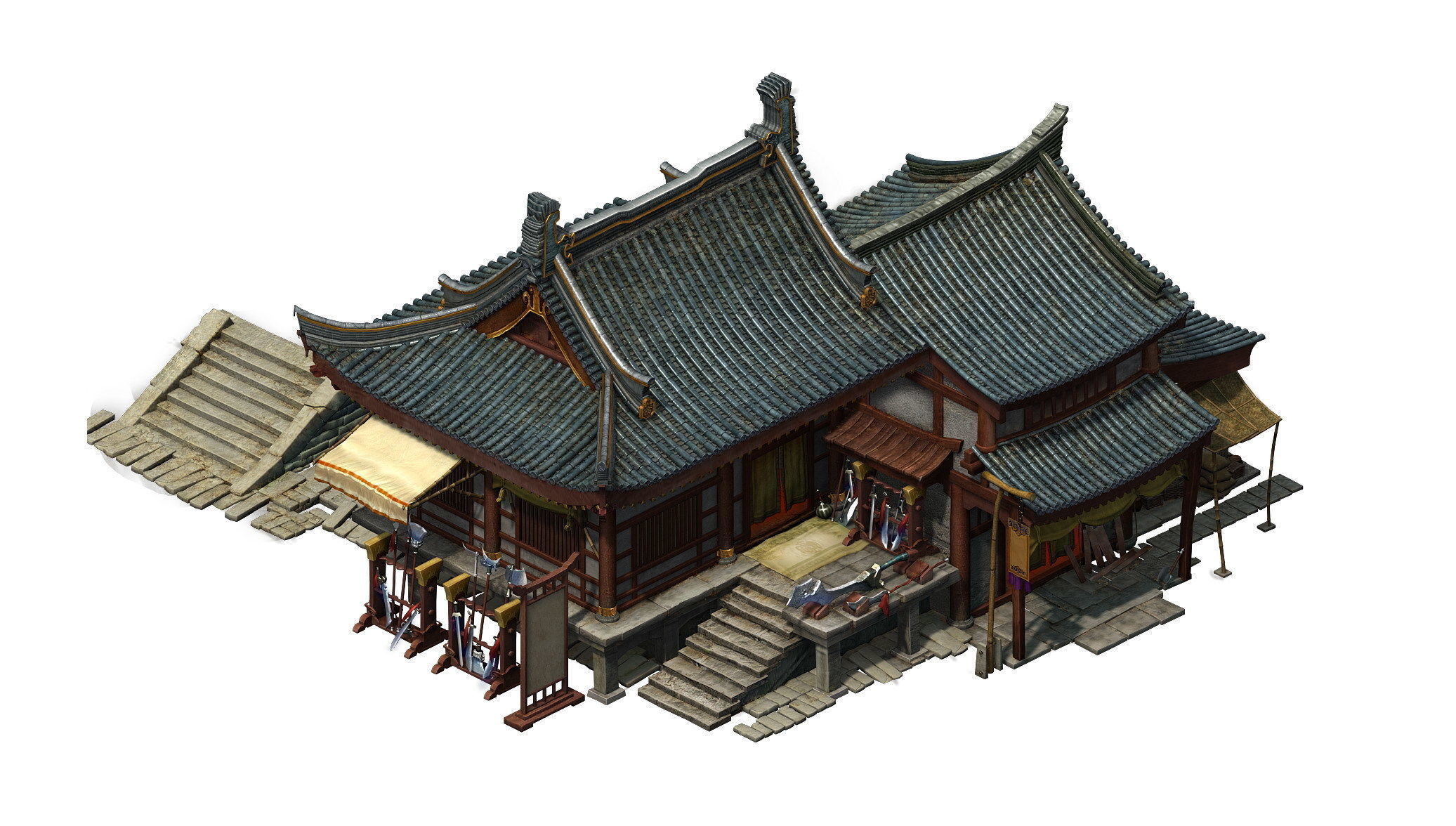 Game Model - City Blacksmith Shop 3D model_1