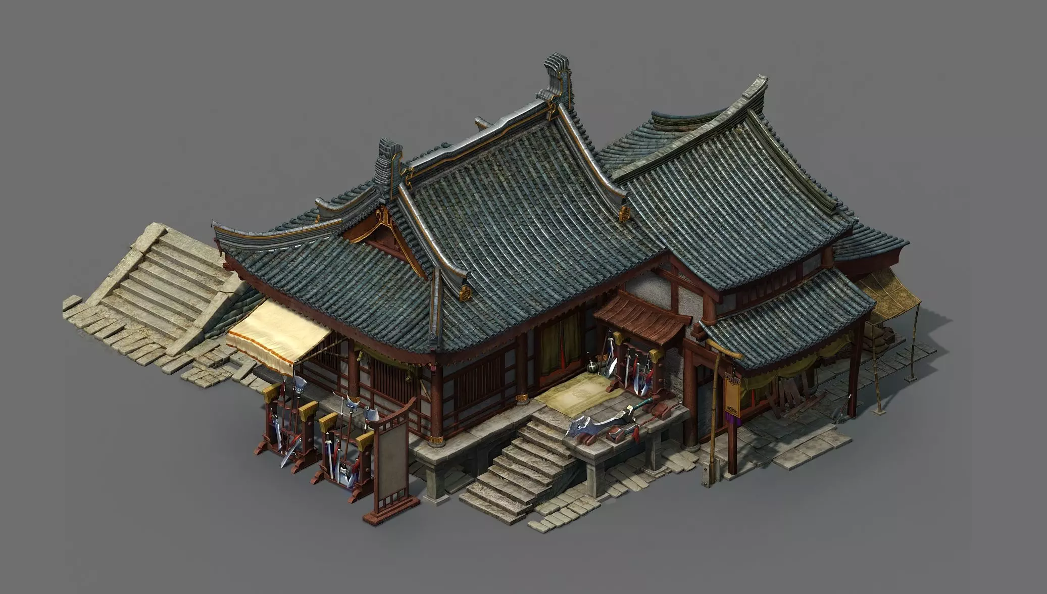 Game Model - City Blacksmith Shop 3D model_0
