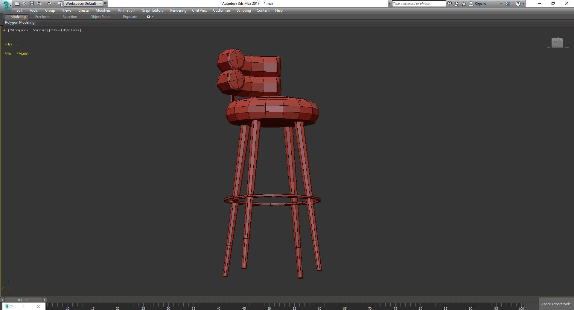 BETSY BAR STOOL 3d model Low-poly 3D model_3