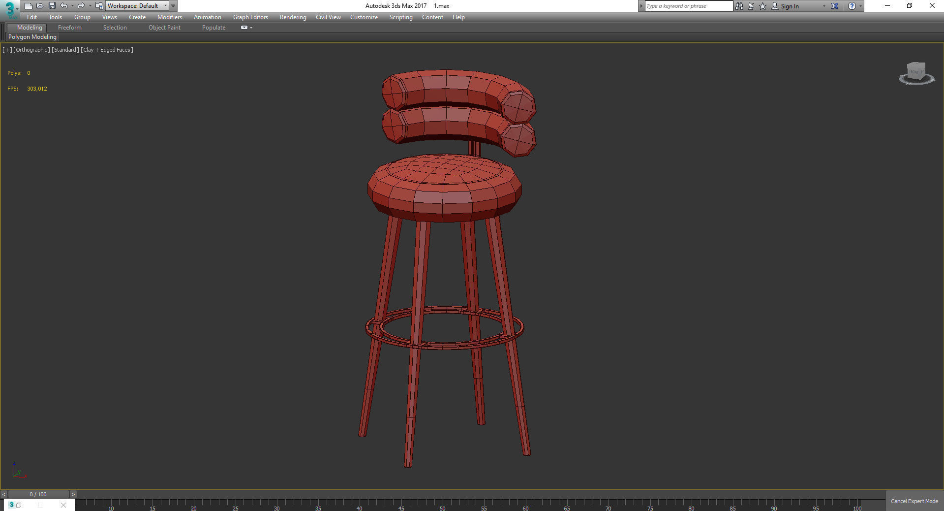 BETSY BAR STOOL 3d model Low-poly 3D model_2