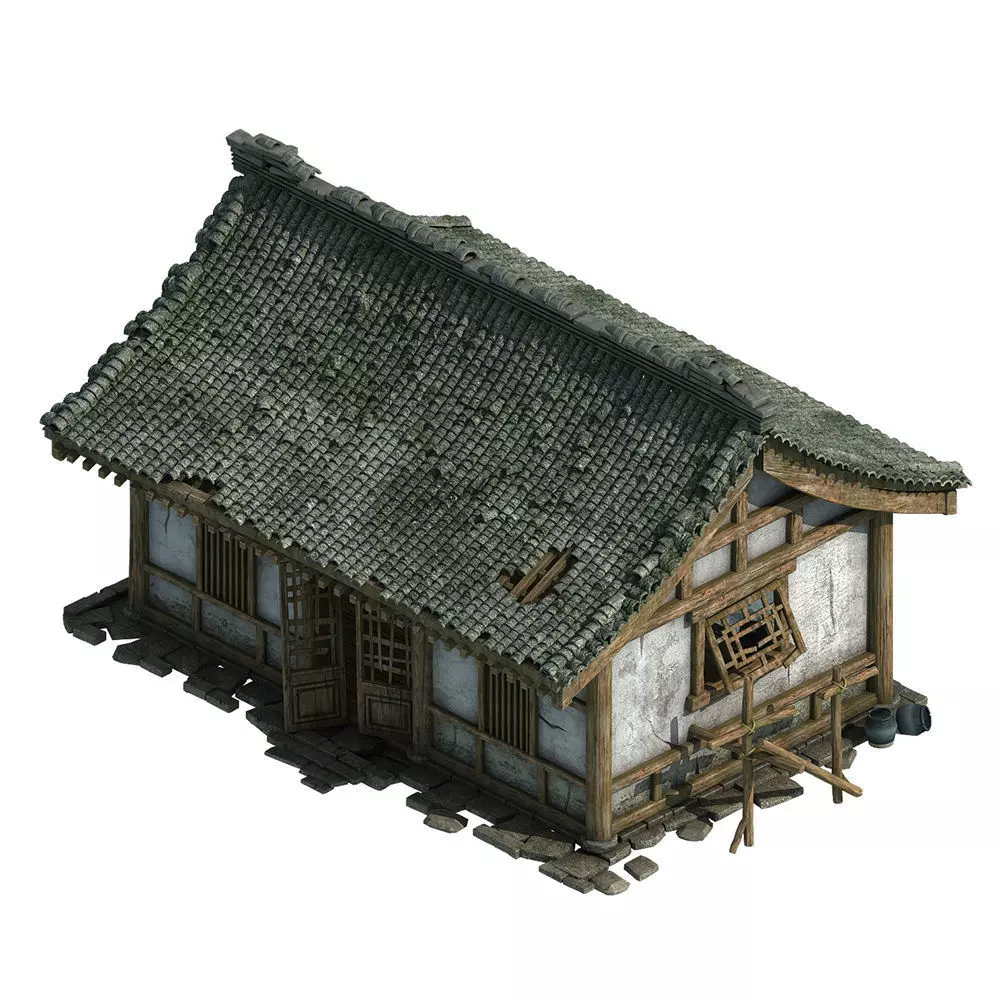 City Building - Broken House 3D model_0