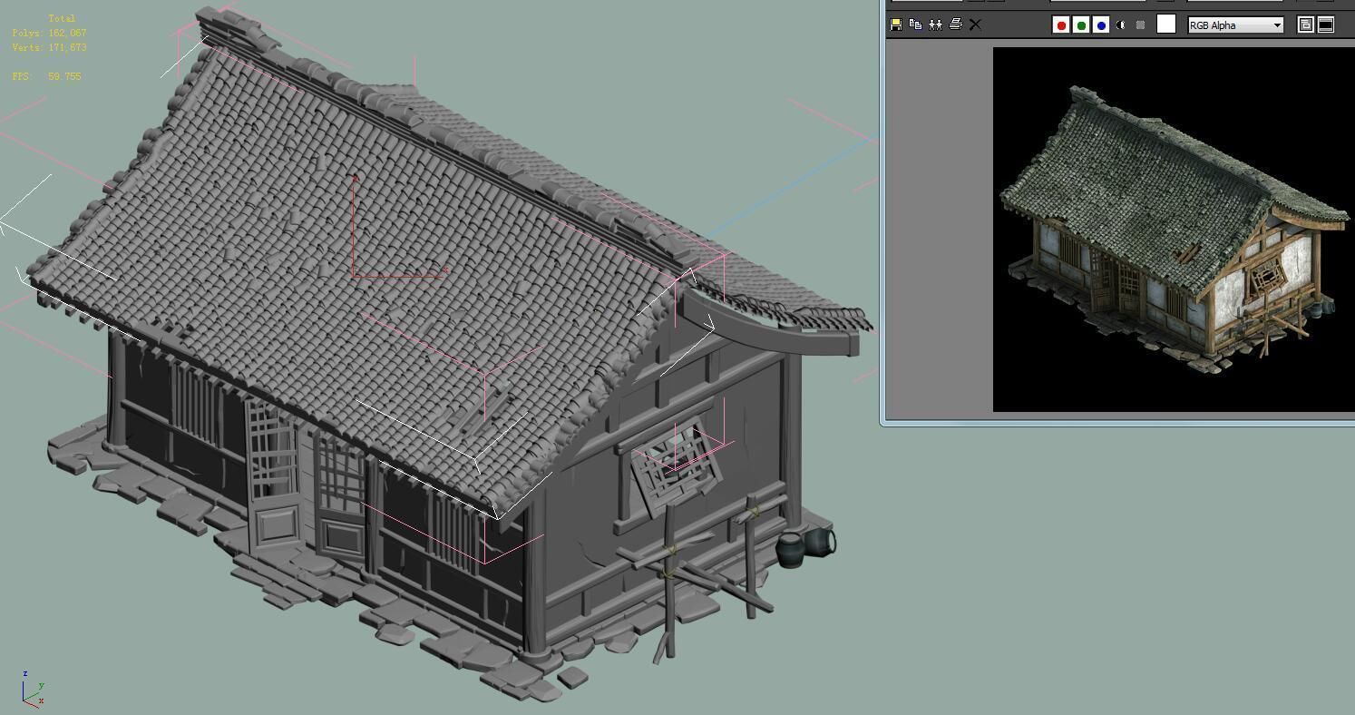 City Building - Broken House 3D model_5